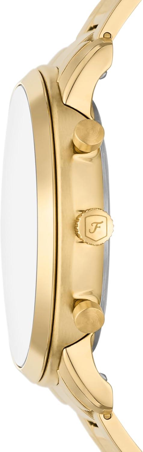 imageFossil Mens Neutra Quartz Stainless Steel and Leather Chronograph WatchGoldBlack