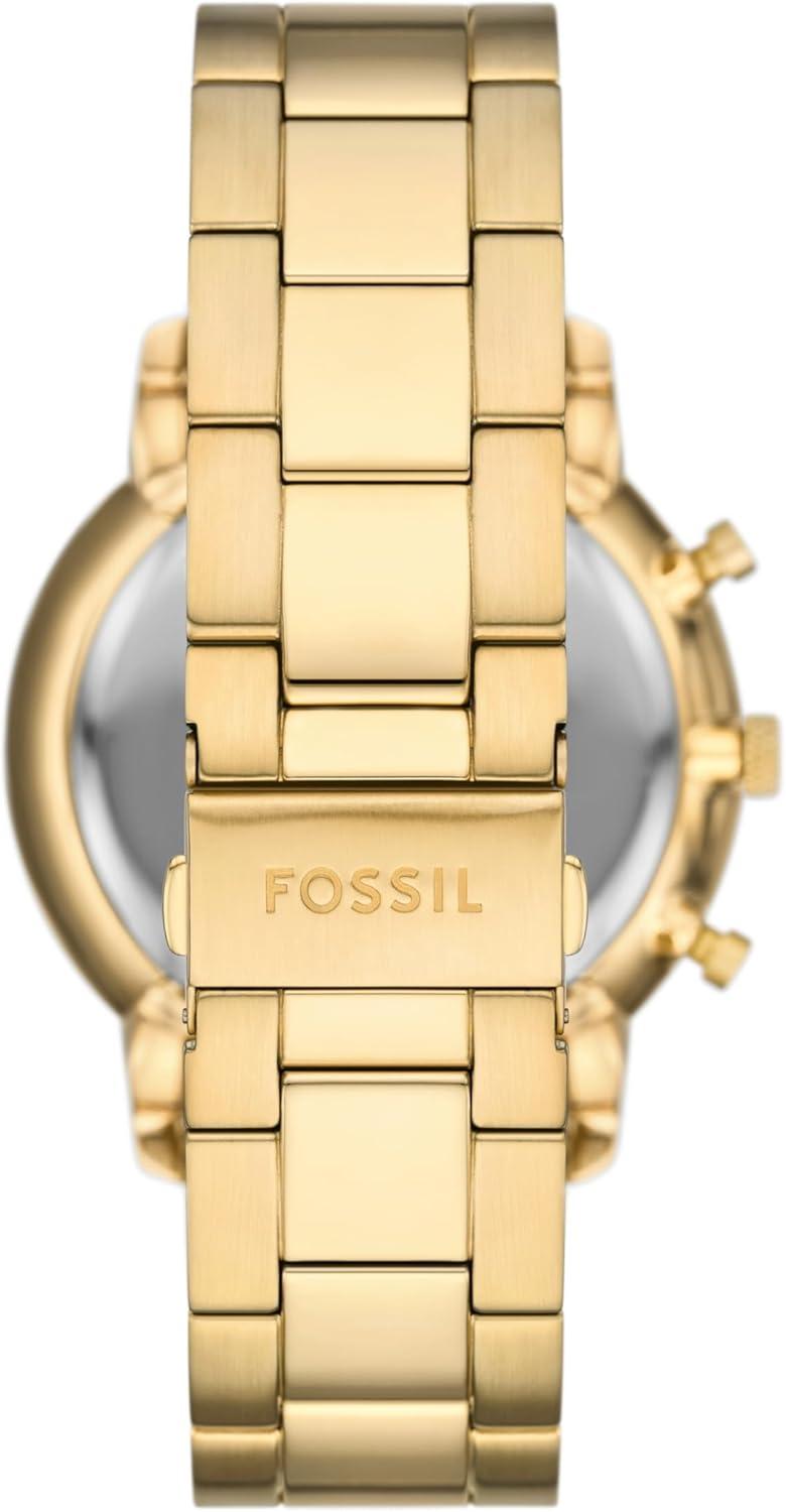 imageFossil Mens Neutra Quartz Stainless Steel and Leather Chronograph WatchGoldBlack