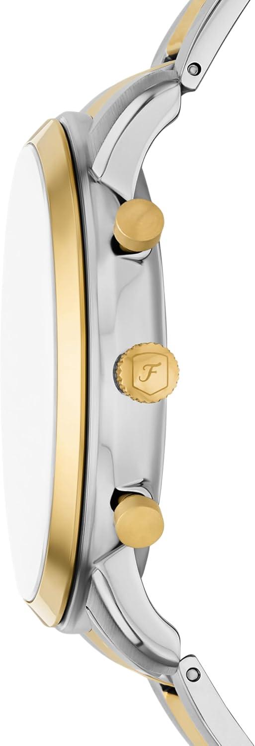 imageFossil Mens Neutra Quartz Stainless Steel and Leather Chronograph WatchGoldSilver