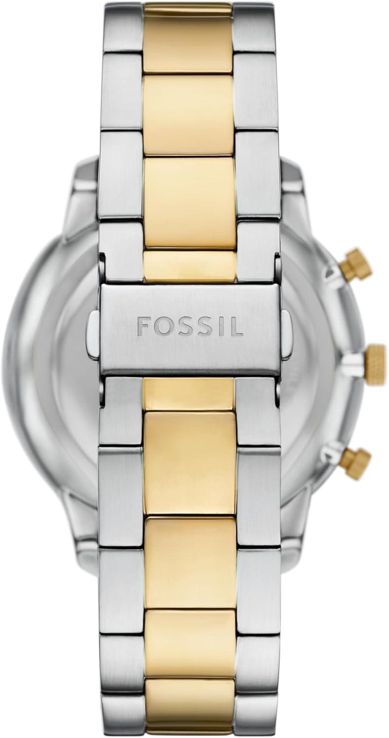 imageFossil Mens Neutra Quartz Stainless Steel and Leather Chronograph WatchGoldSilver