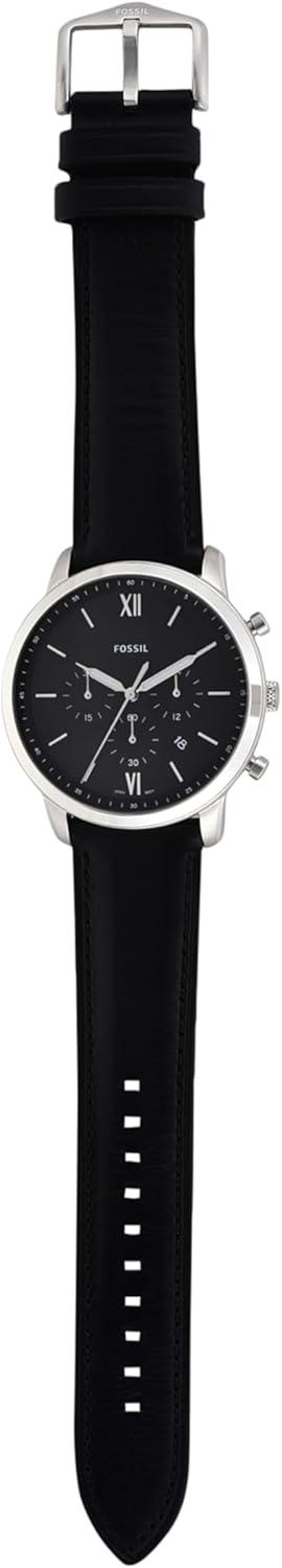 imageFossil Mens Neutra Quartz Stainless Steel and Leather Chronograph WatchSilver  Black
