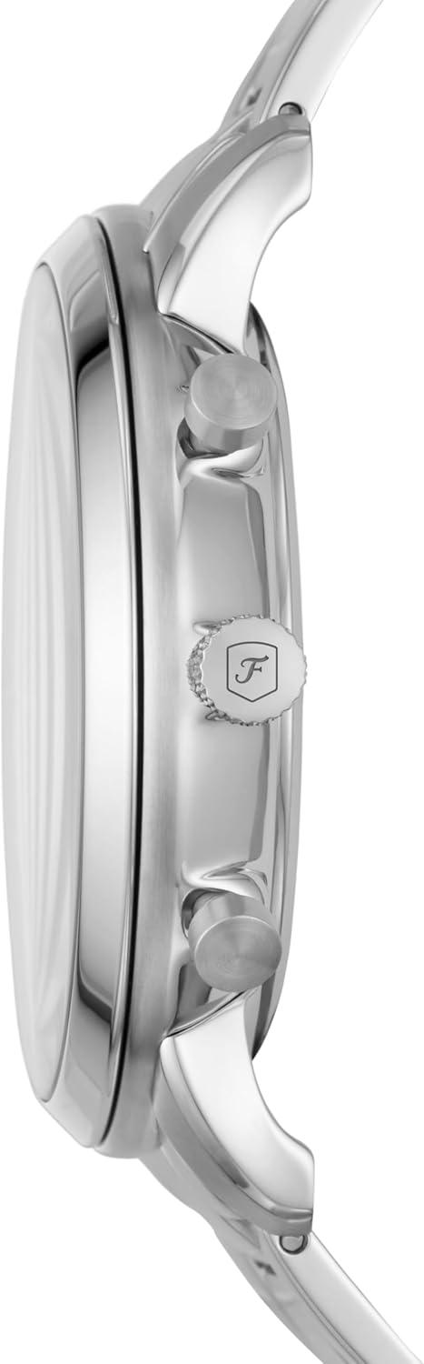 imageFossil Mens Neutra Quartz Stainless Steel and Leather Chronograph WatchSilverBlue