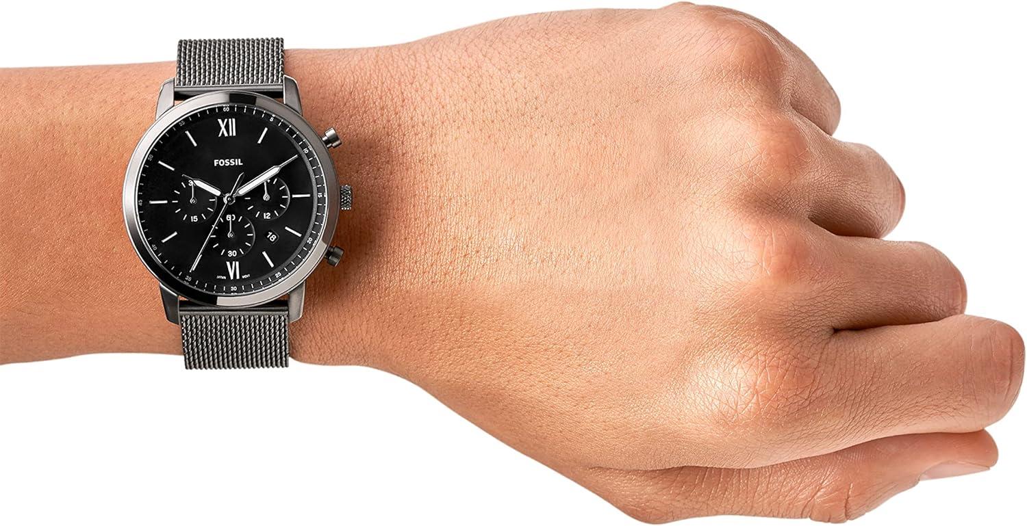 imageFossil Mens Neutra Quartz Stainless Steel and Leather Chronograph WatchSmoke