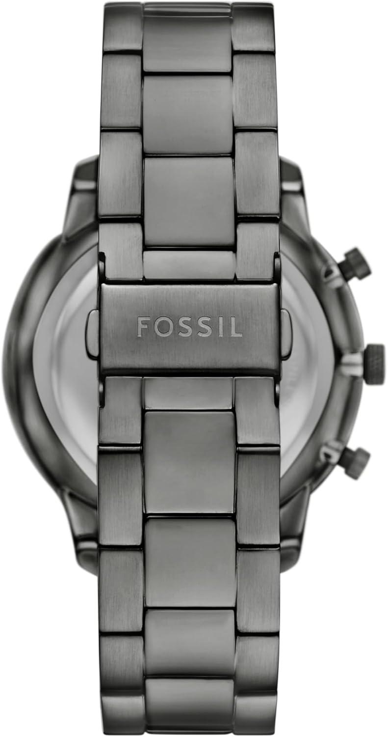 imageFossil Mens Neutra Quartz Stainless Steel and Leather Chronograph WatchSmoke GrayBlue