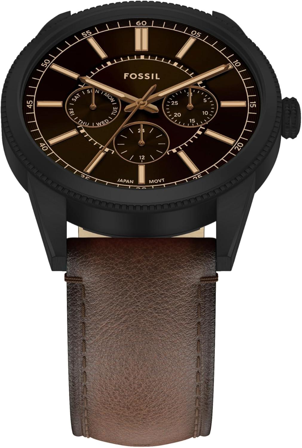 imageFossil Mens Pearson Multifunction Stainless Steel WatchBrownBlack