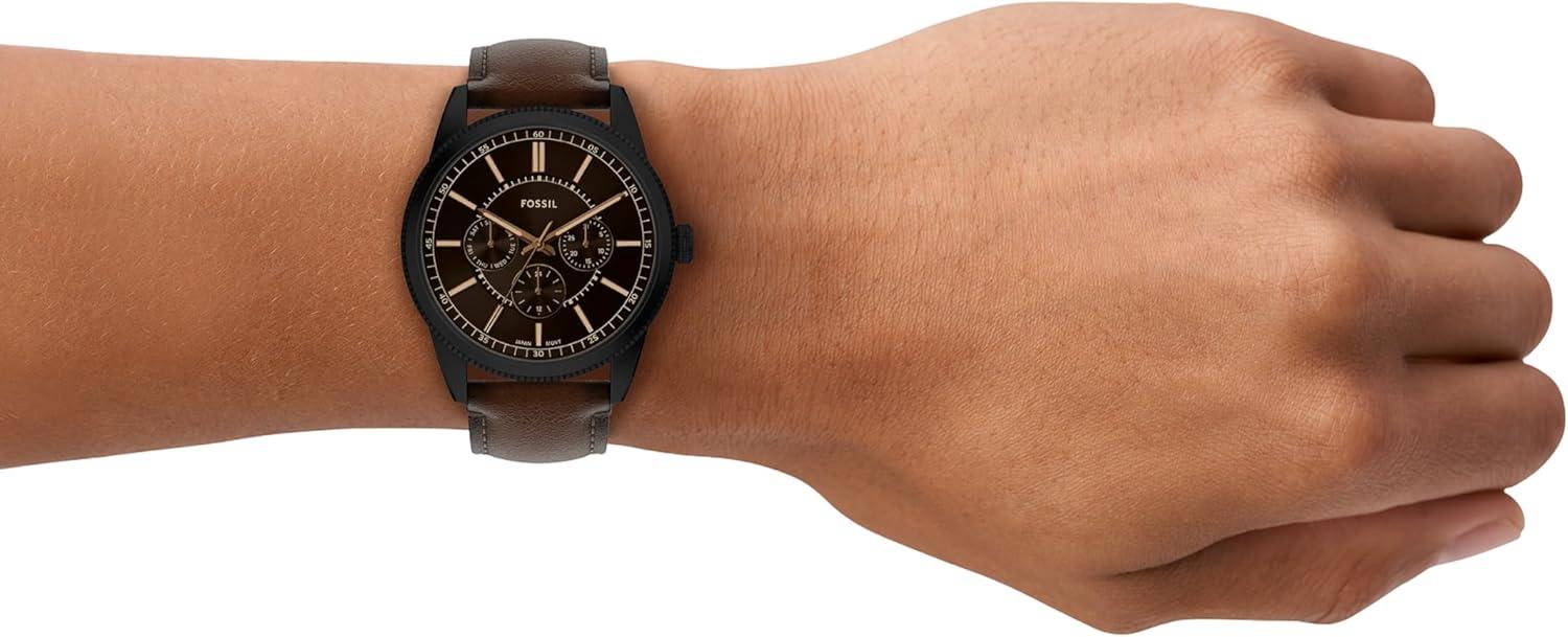 imageFossil Mens Pearson Multifunction Stainless Steel WatchBrownBlack