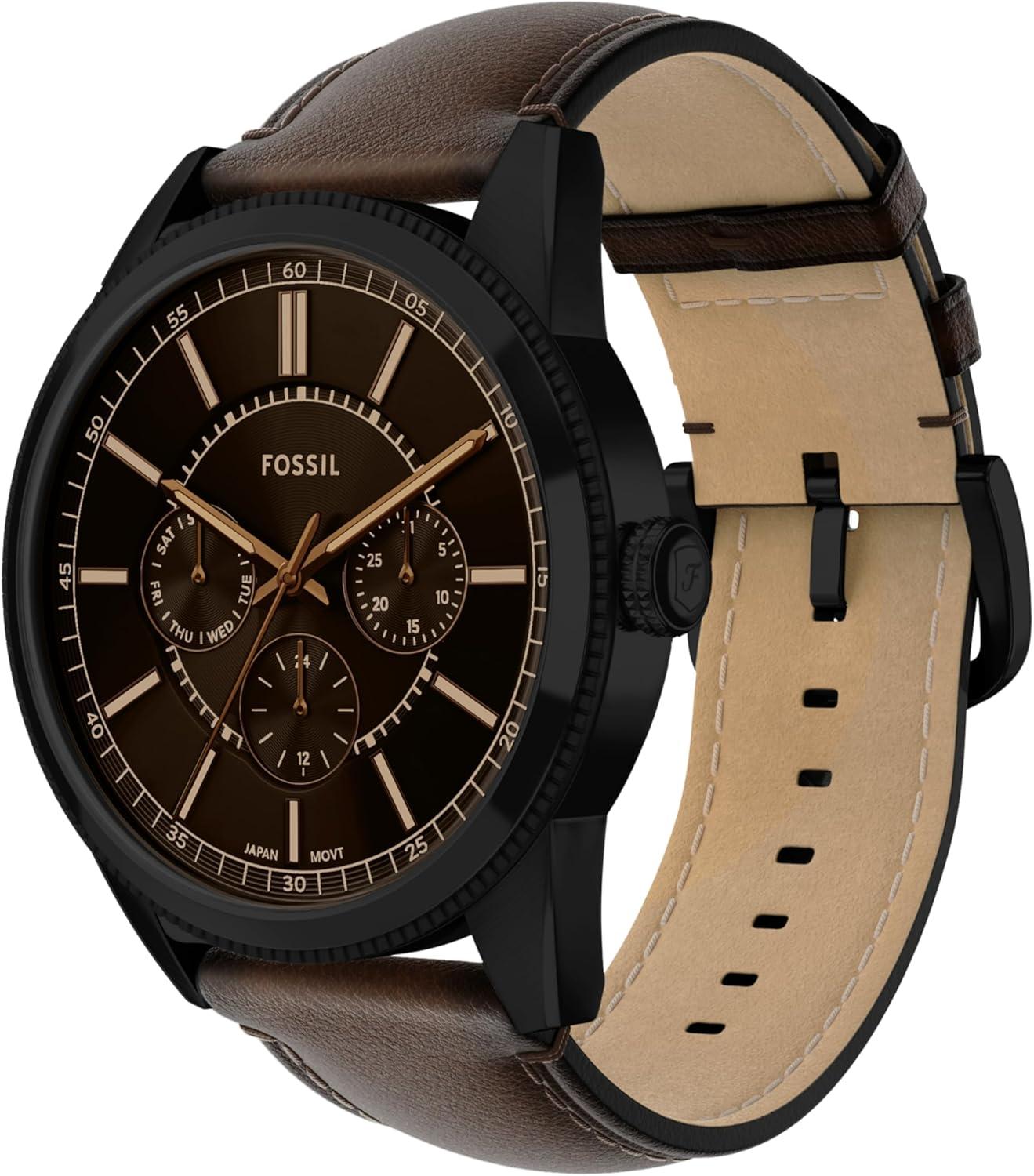 imageFossil Mens Pearson Multifunction Stainless Steel WatchBrownBlack