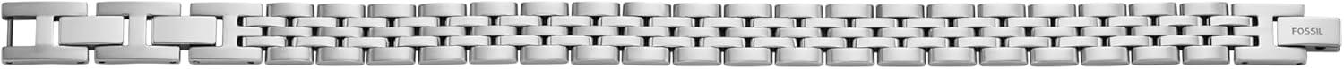 imageFossil Mens Plated Stainless Steel Engravable Personalized Gift ID Chain or Cuff Bracelet for MenArden Silver Chain