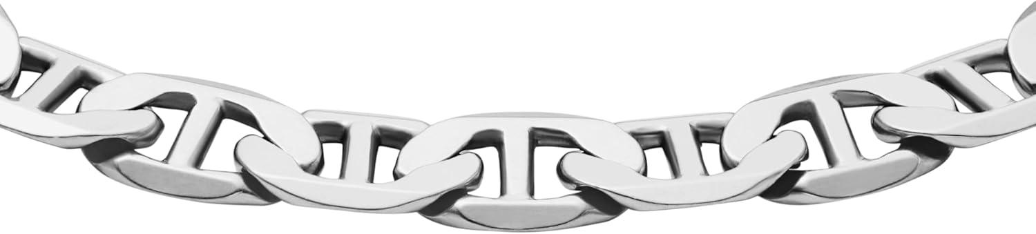 imageFossil Mens Plated Stainless Steel Engravable Personalized Gift ID Chain or Cuff Bracelet for MenHeritage Silver Link
