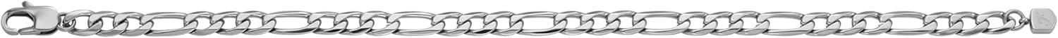 imageFossil Mens Plated Stainless Steel Engravable Personalized Gift ID Chain or Cuff Bracelet for MenSilver Figaro Chain