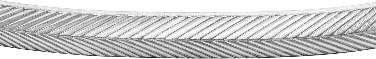 imageFossil Mens Plated Stainless Steel Engravable Personalized Gift ID Chain or Cuff Bracelet for MenSilver Harlow Linear Texture Cuff