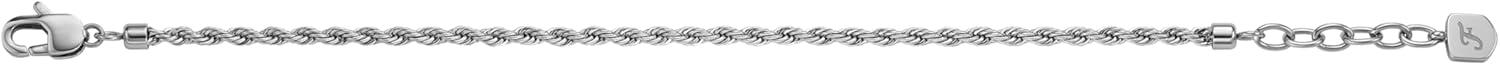 imageFossil Mens Plated Stainless Steel Engravable Personalized Gift ID Chain or Cuff Bracelet for MenSilver Twist
