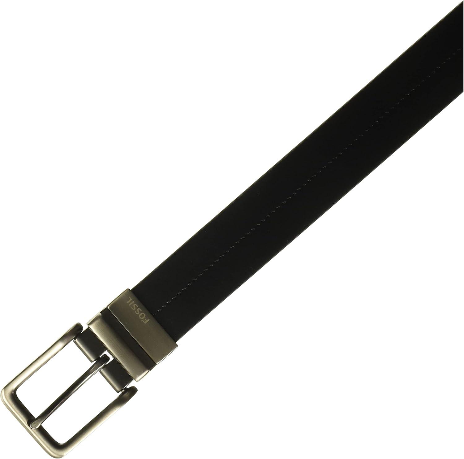 imageFossil Mens Reversible BlackBrown Leather BeltBrandon BlackBrown