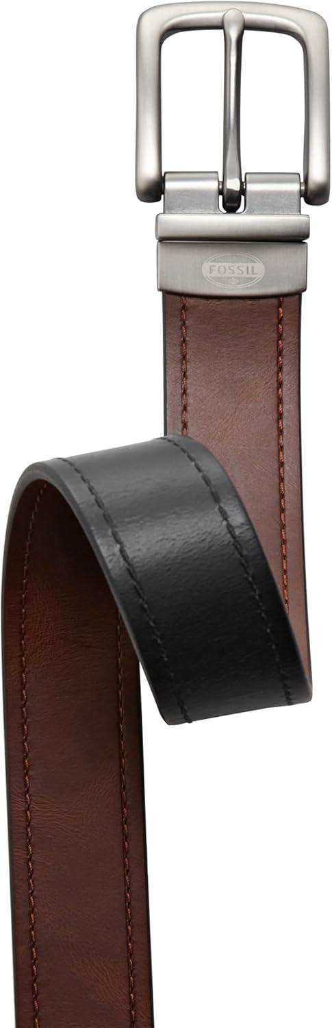 imageFossil Mens Reversible BlackBrown Leather BeltParker BrownBlack