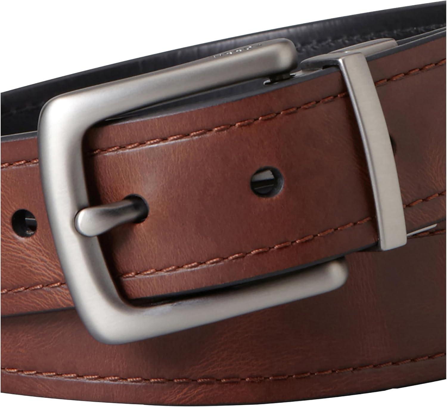 imageFossil Mens Reversible BlackBrown Leather BeltParker BrownBlack