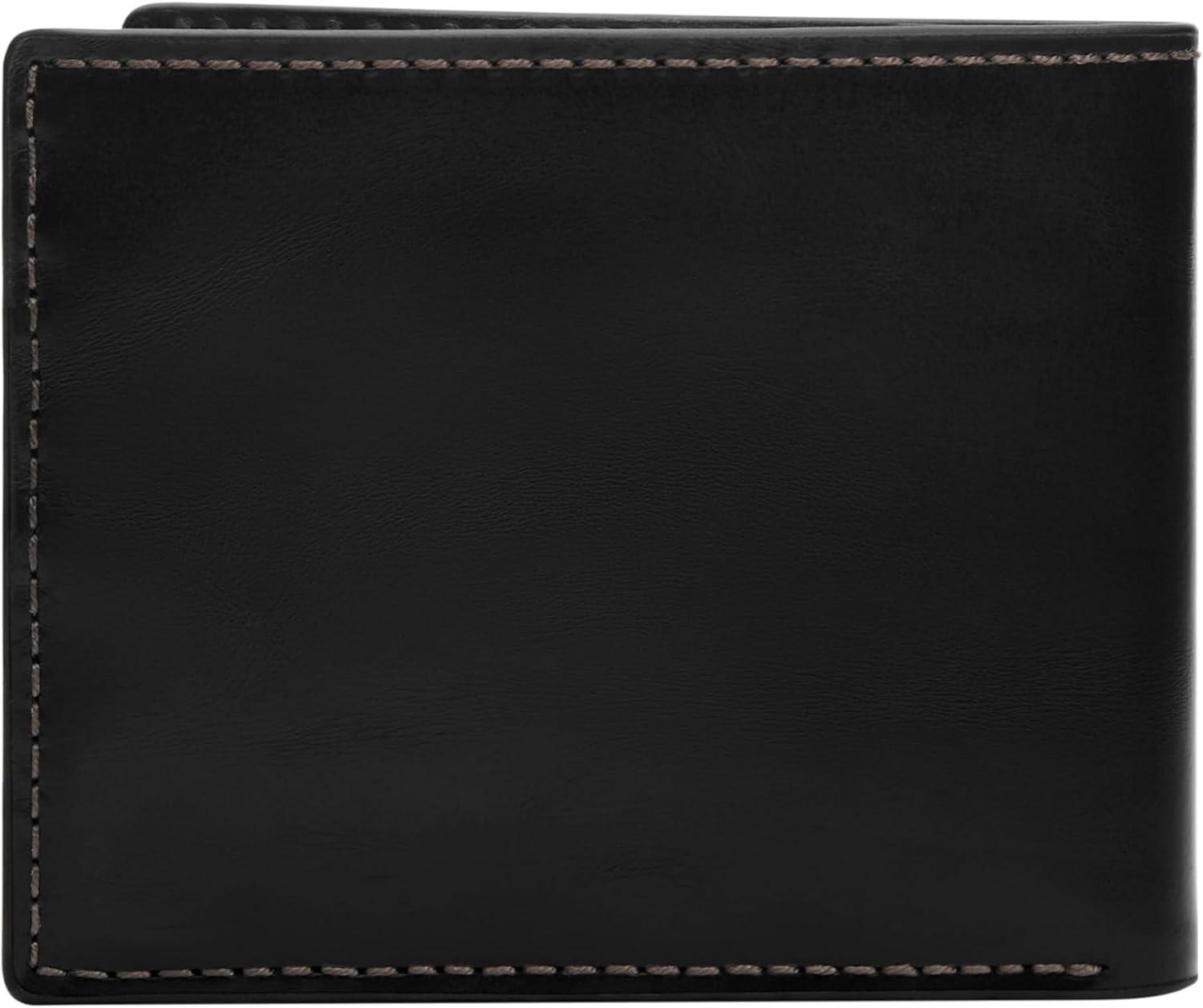 imageFossil Mens Ryan Leather RFID Blocking Bifold Flip ID WalletHayes Black