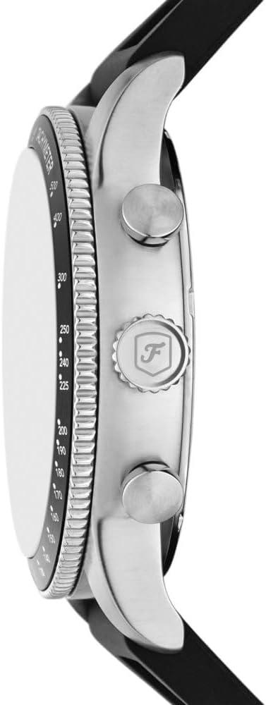 imageFossil Mens Sport Tourer Quartz Stainless Steel Chronograph WatchBlack SiliconeSilverWhite