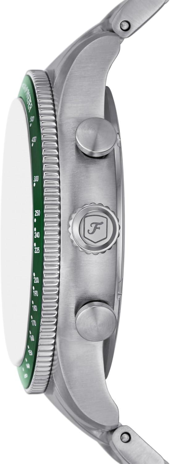 imageFossil Mens Sport Tourer Quartz Stainless Steel Chronograph WatchSilverGreen