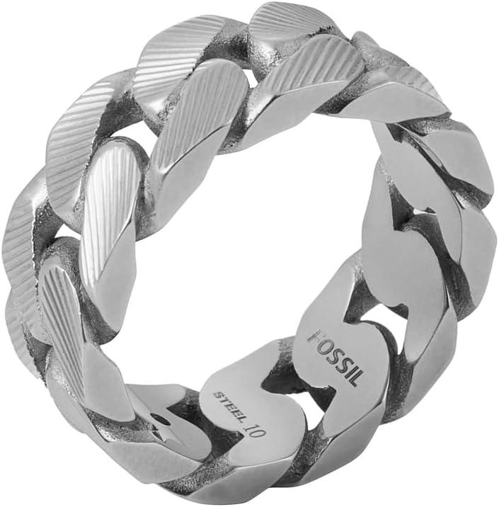 imageFossil Mens Stainless Steel RingHarlow Silver
