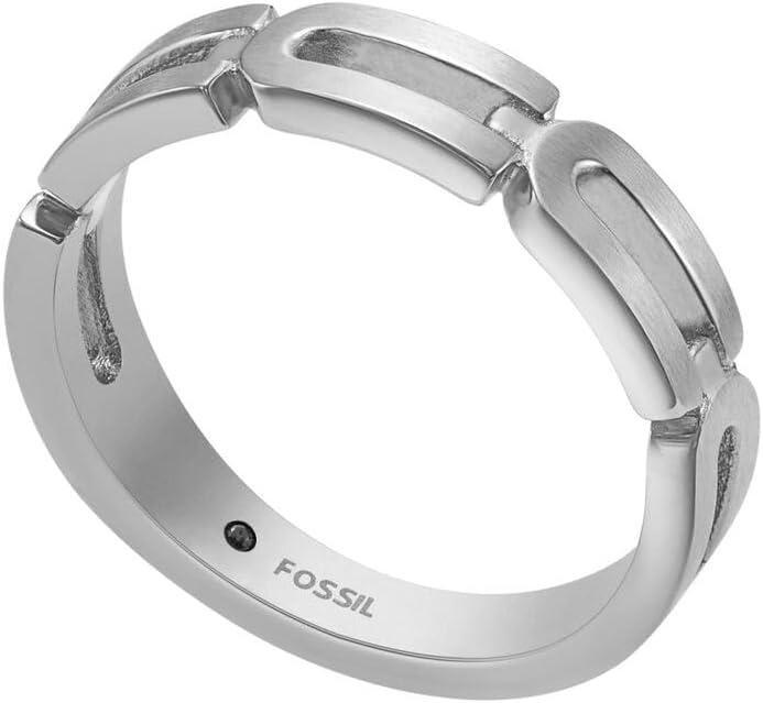 imageFossil Mens Stainless Steel RingHeritage Link Silver
