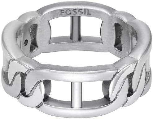 imageFossil Mens Stainless Steel RingHeritage Silver