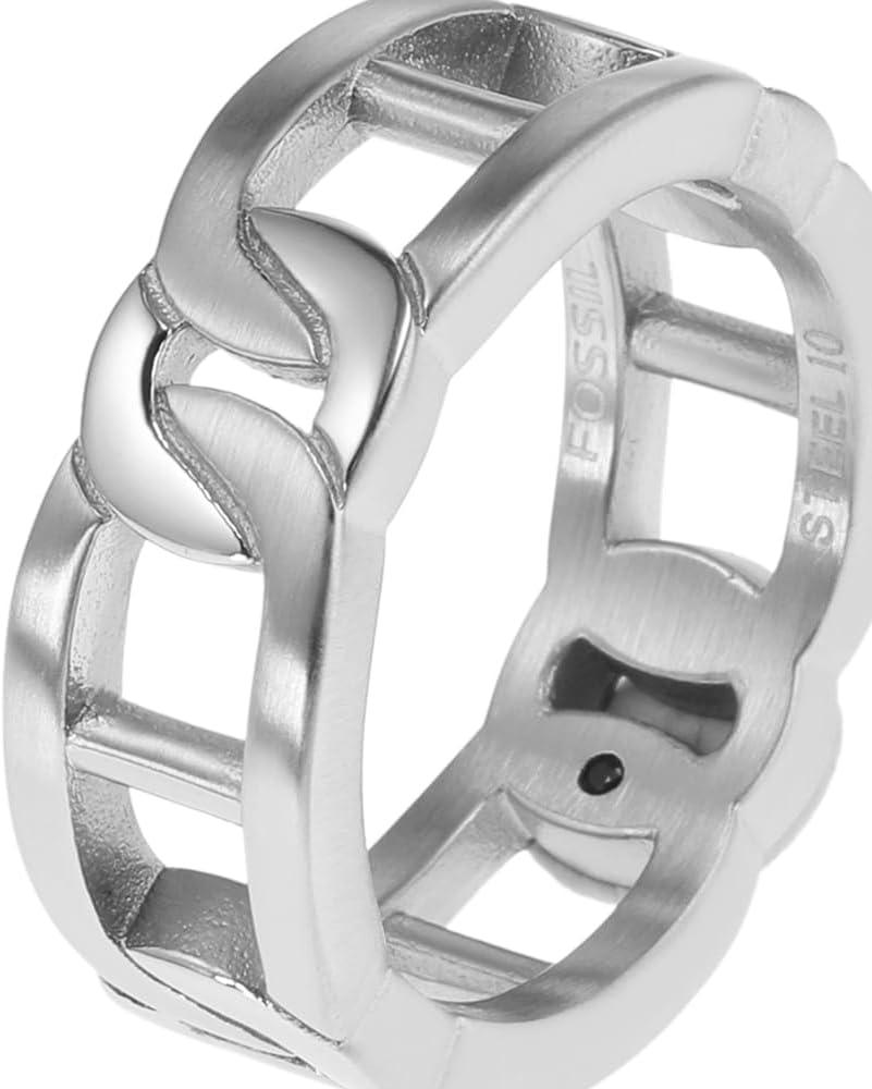 imageFossil Mens Stainless Steel RingHeritage Silver