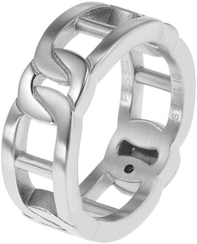 imageFossil Mens Stainless Steel RingHeritage Silver