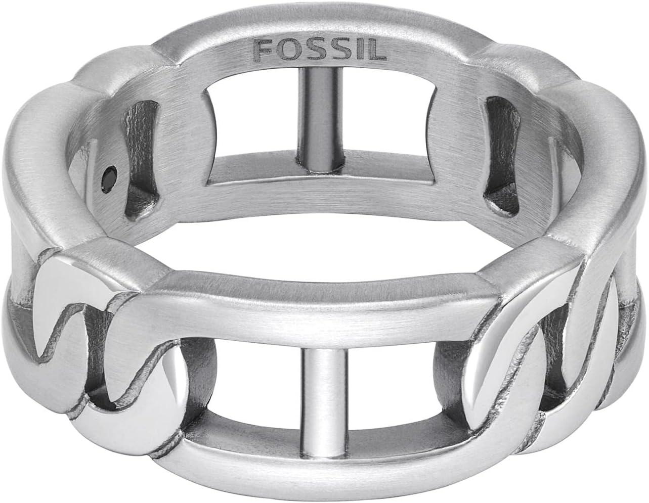imageFossil Mens Stainless Steel RingHeritage Silver
