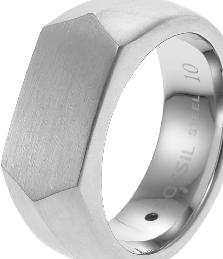 imageFossil Mens Stainless Steel RingHexagon Silver
