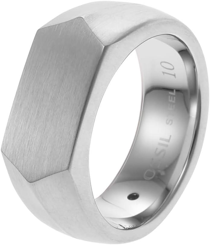 imageFossil Mens Stainless Steel RingHexagon Silver