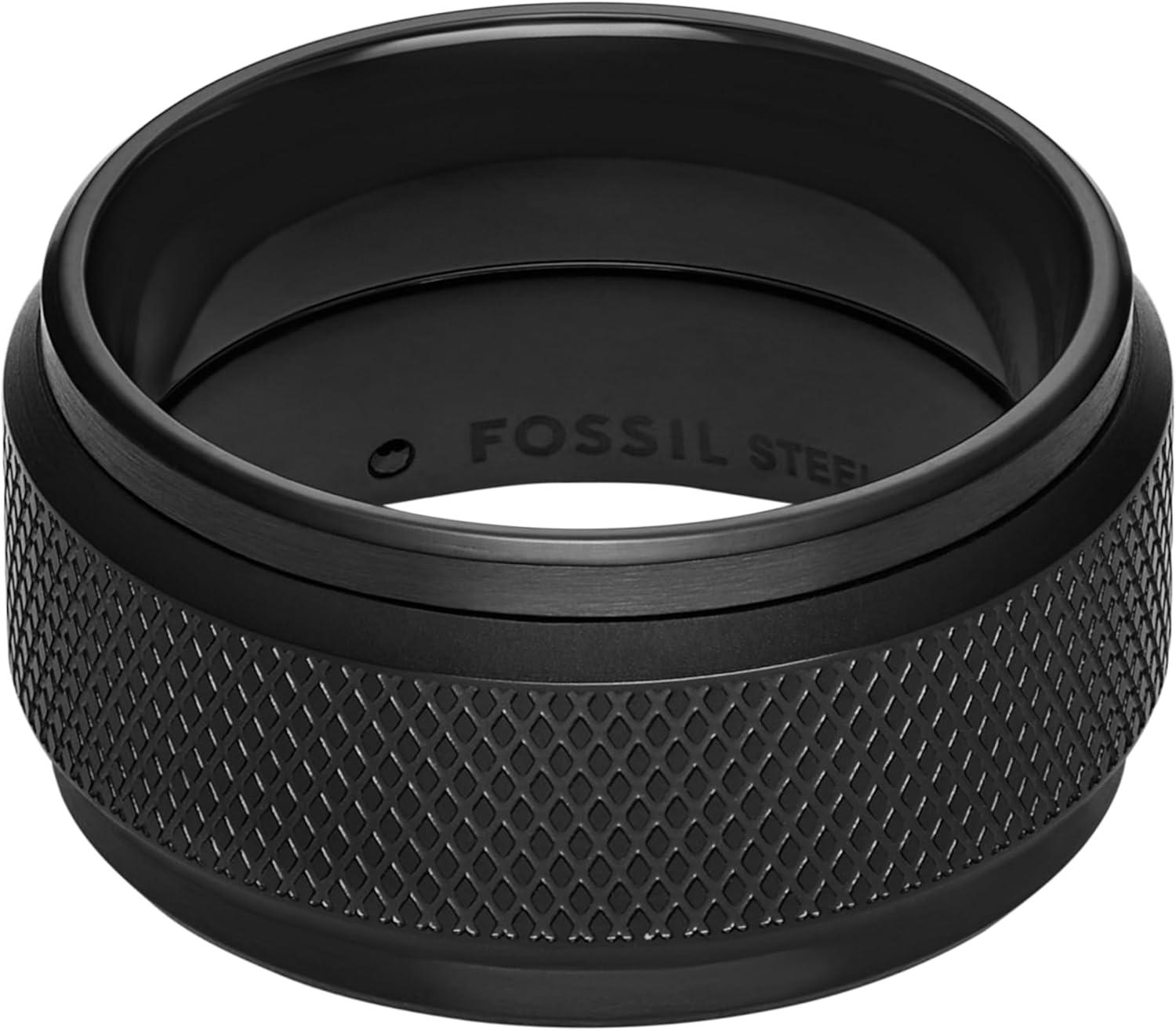 imageFossil Mens Stainless Steel RingKnox Black