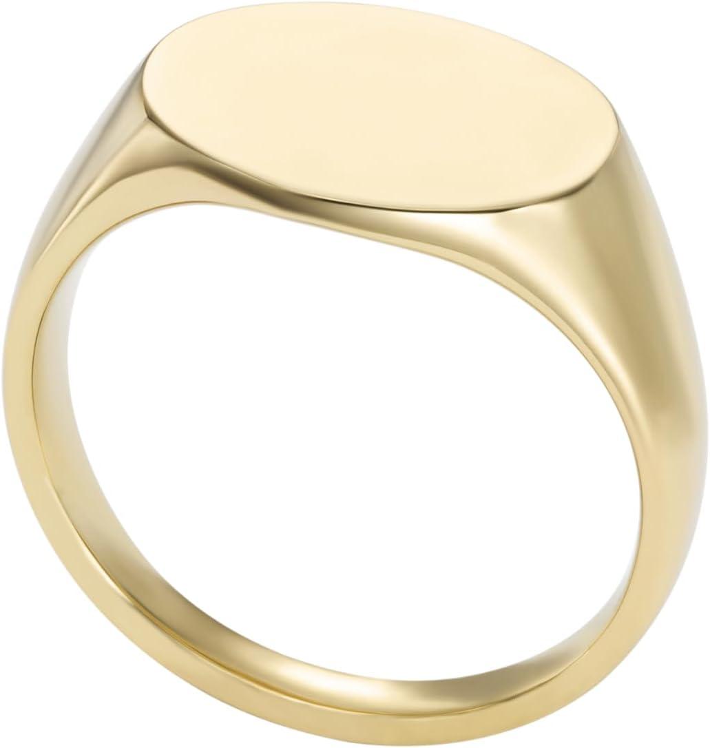 imageFossil Mens Stainless Steel RingSignet Gold