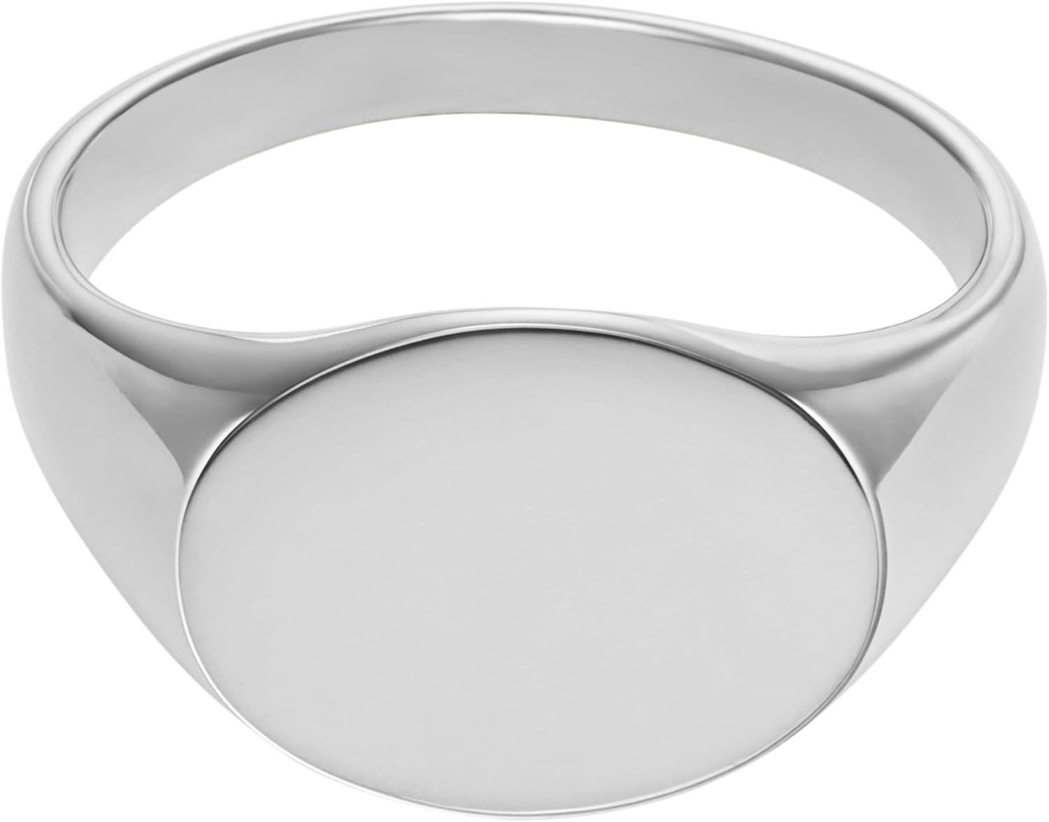 imageFossil Mens Stainless Steel RingSignet Silver