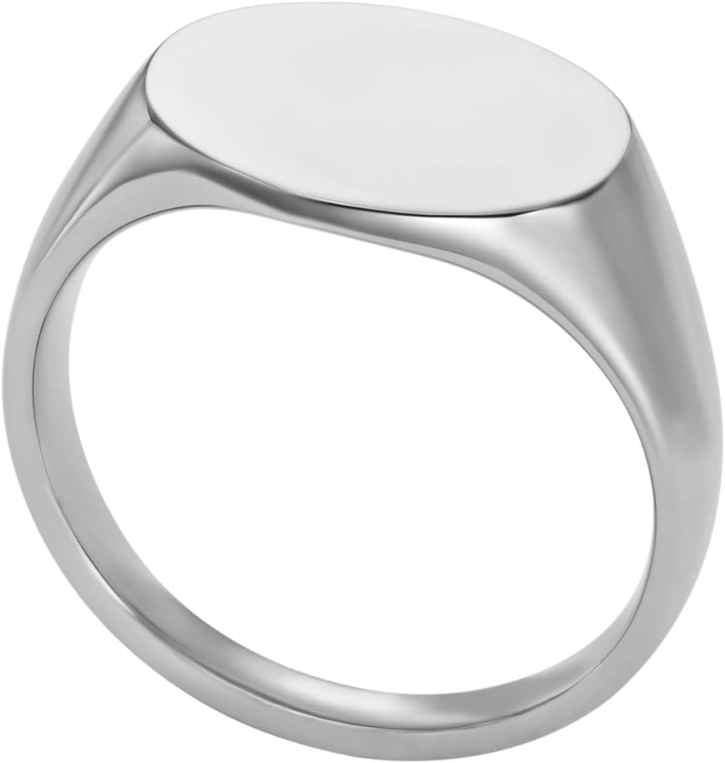 imageFossil Mens Stainless Steel RingSignet Silver