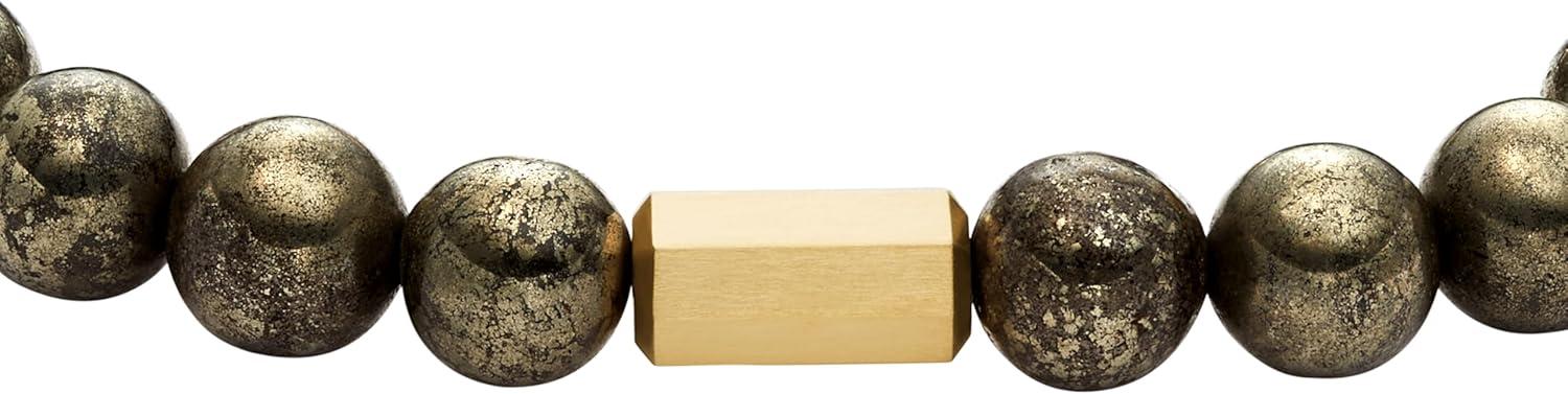 imageFossil Mens Stainless Steel and Genuine Leather andor Beaded Bracelet for MenGray Bead