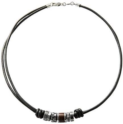 imageFossil Mens Stainless Steel or Leather Necklace for MenBlackSilverBrown