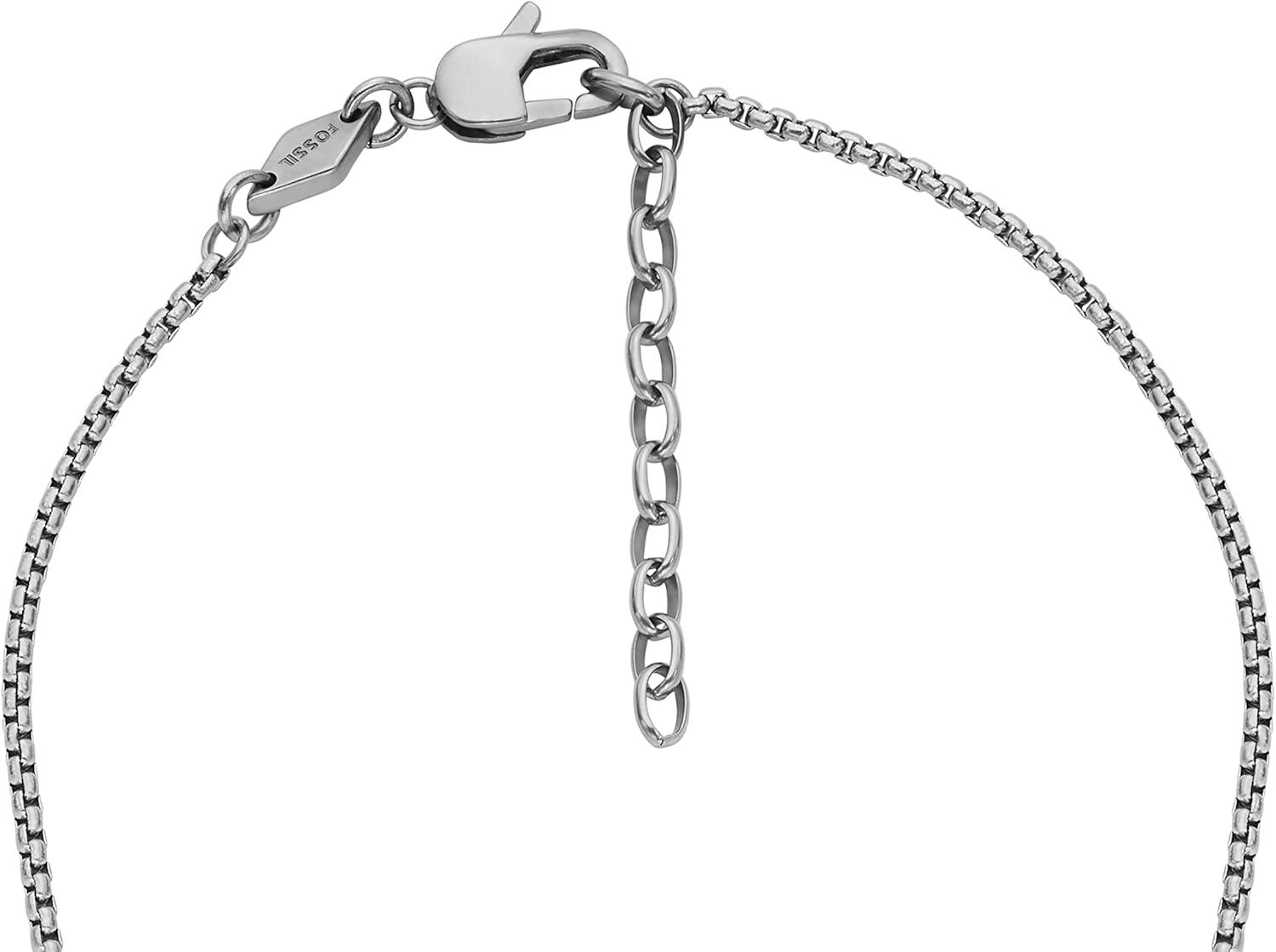 imageFossil Mens Stainless Steel or Leather Necklace for MenBlue Sodalite