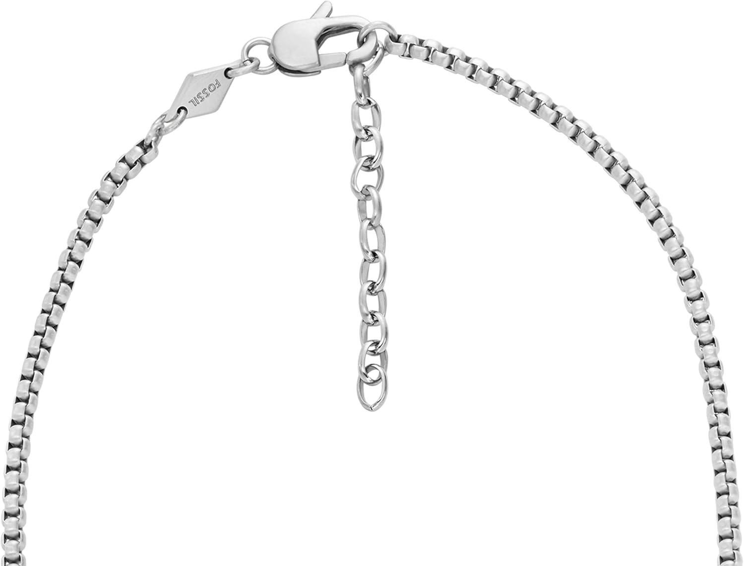 imageFossil Mens Stainless Steel or Leather Necklace for MenEllis Silver Chain
