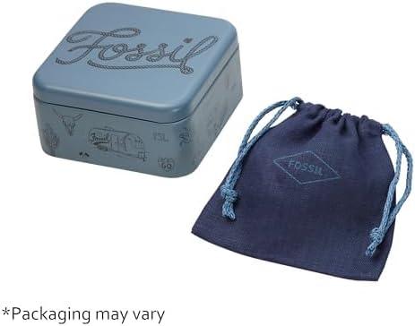 imageFossil Mens Stainless Steel or Leather Necklace for MenGold Harlow Linear Texture Bar