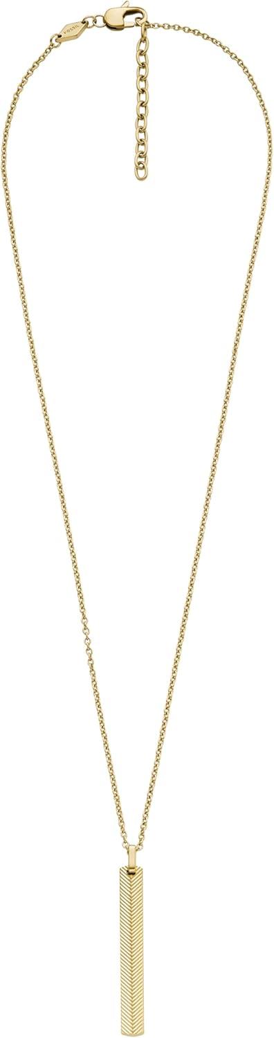 imageFossil Mens Stainless Steel or Leather Necklace for MenGold Harlow Linear Texture Bar