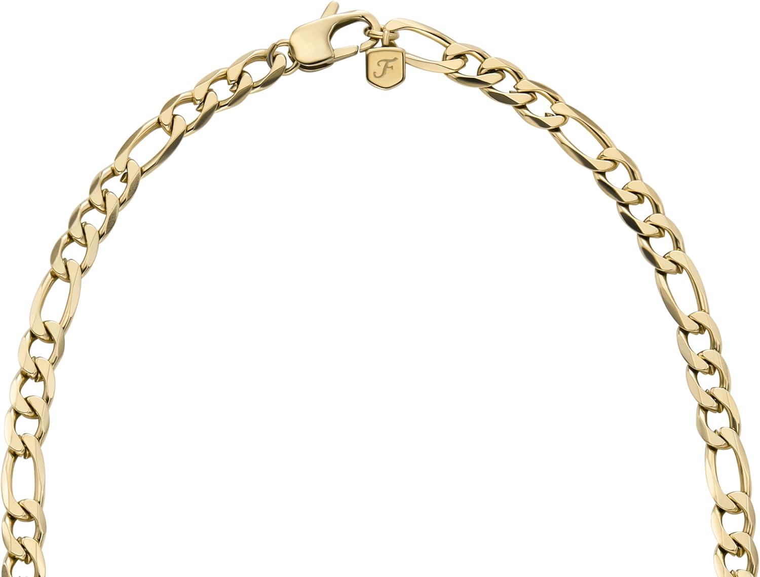 imageFossil Mens Stainless Steel or Leather Necklace for MenGold Link Chain