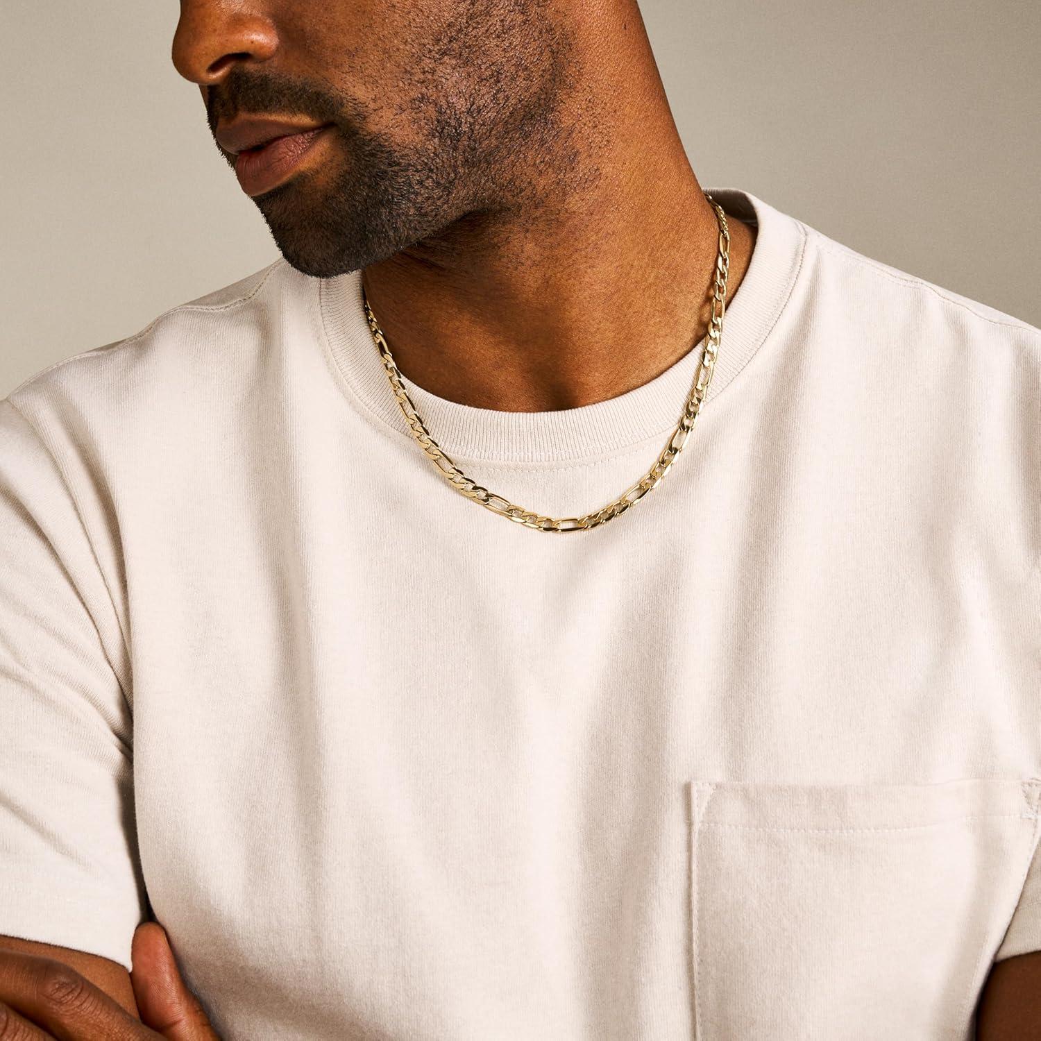 imageFossil Mens Stainless Steel or Leather Necklace for MenGold Link Chain