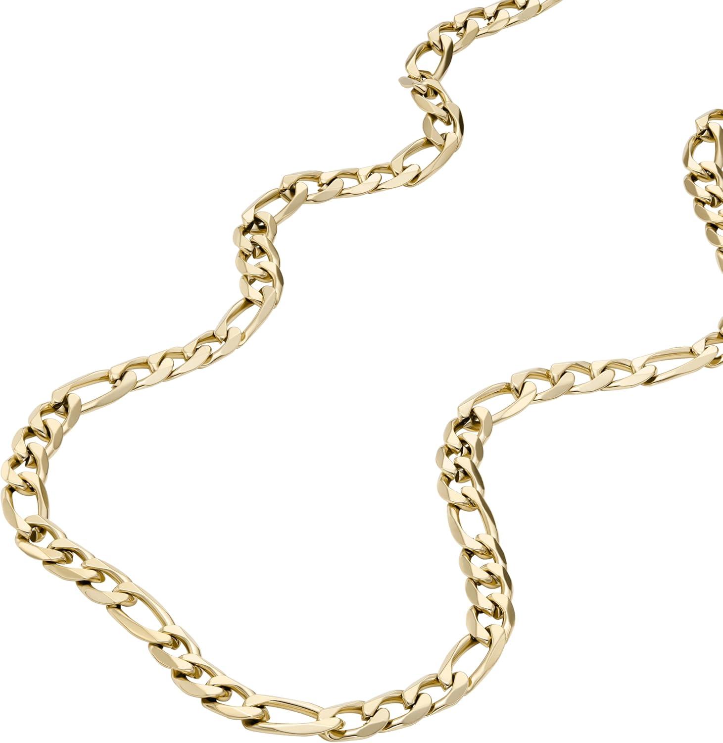 imageFossil Mens Stainless Steel or Leather Necklace for MenGold Link Chain