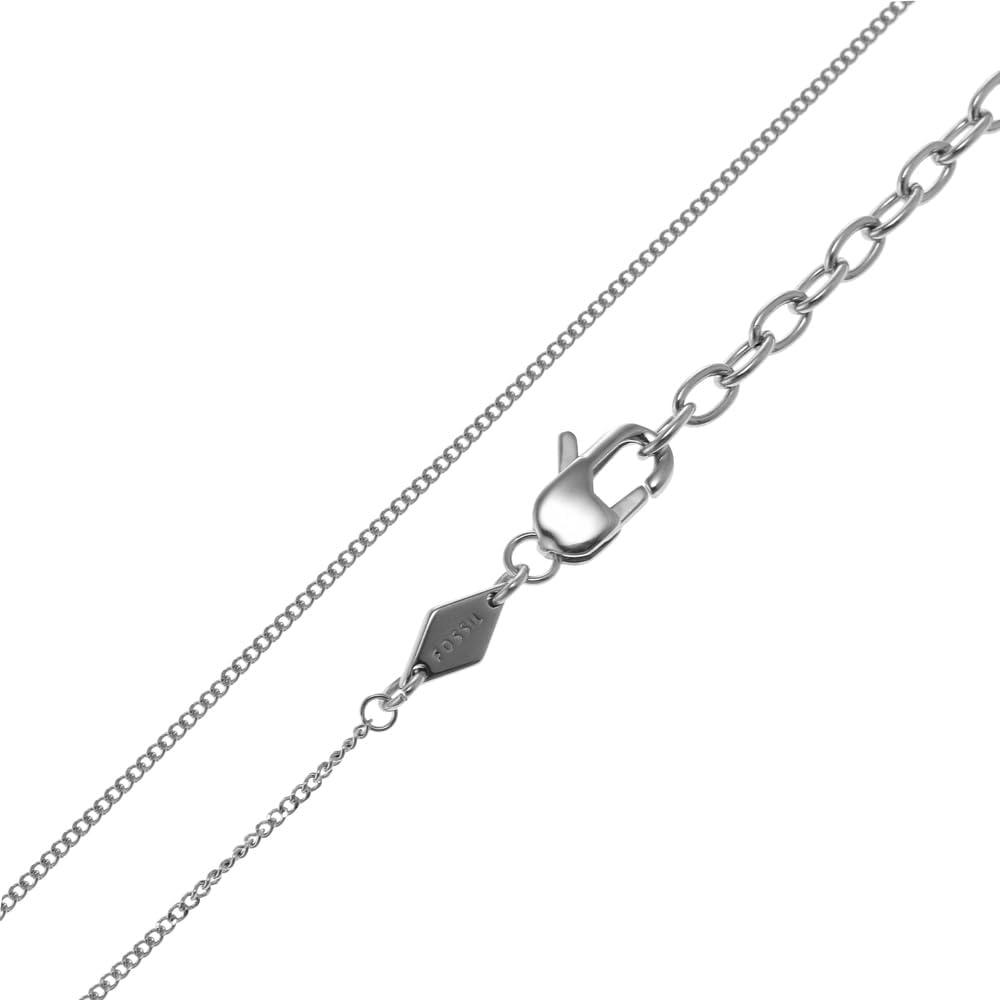 imageFossil Mens Stainless Steel or Leather Necklace for MenSilver  Black Onyx Harlow Linear Texture