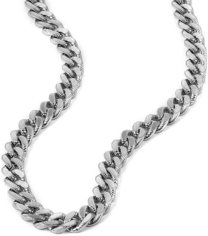 imageFossil Mens Stainless Steel or Leather Necklace for MenSilver Large Curb Chain