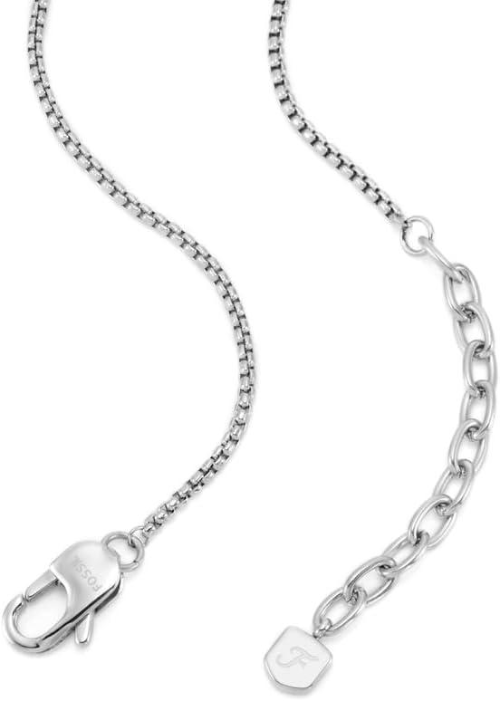 imageFossil Mens Stainless Steel or Leather Necklace for MenSilverTigers Eye