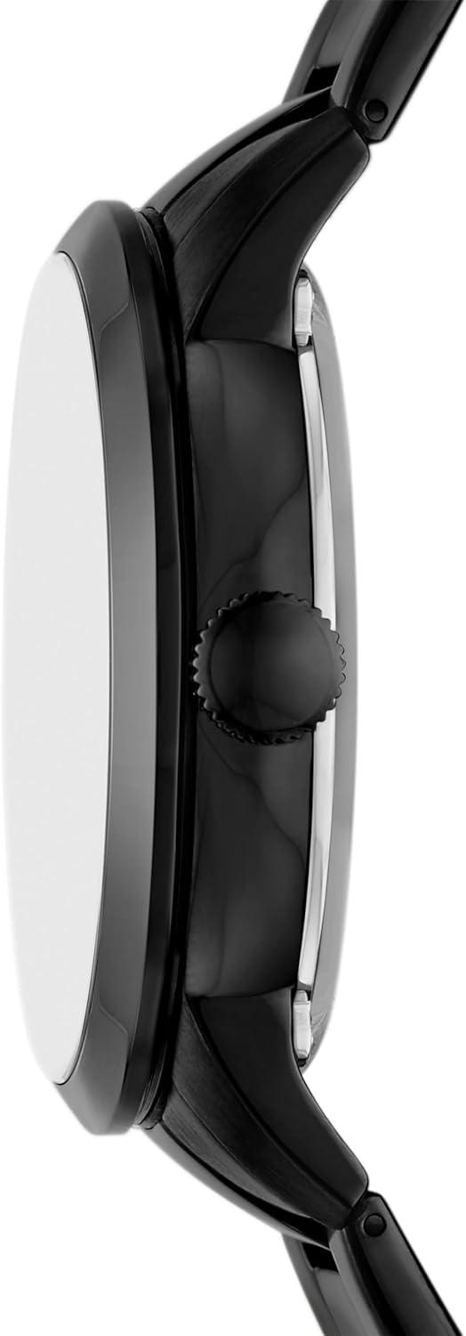 imageFossil Mens Townsman Automatic Stainless Steel and Leather TwoHand Skeleton WatchBlack Skeleton