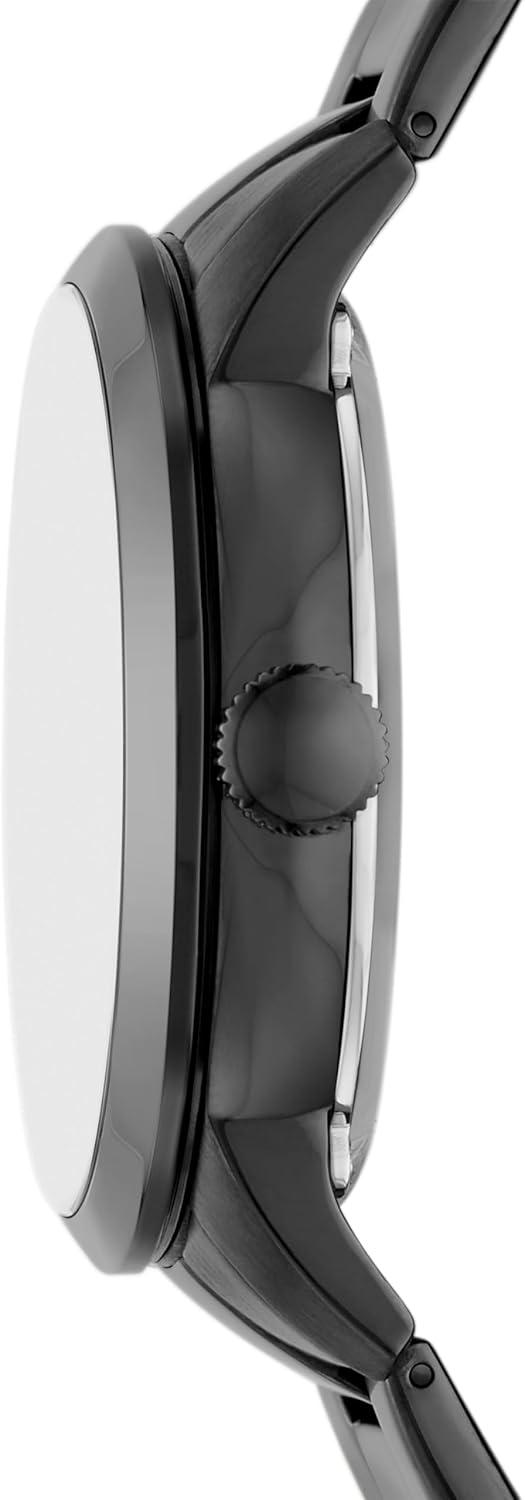 imageFossil Mens Townsman Automatic Stainless Steel and Leather TwoHand Skeleton WatchSmoke Gray Skeleton