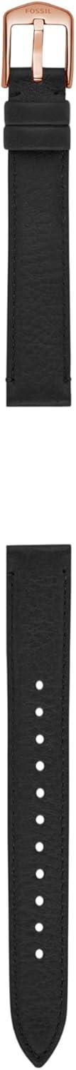 imageFossil Stainless Steel Interchangeable Watch Band StrapBlack LeatherRose Gold