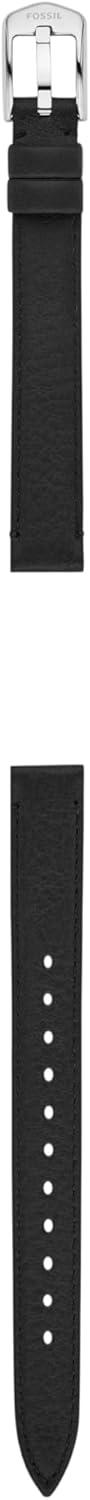 imageFossil Stainless Steel Interchangeable Watch Band StrapBlack LeatherSilver